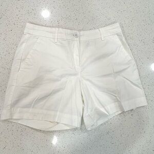 Nautica White Cotton blend chino Bermuda Shorts 6” size 10 EUC